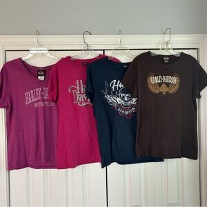Harley-Davidson women’s Graphic T-Shirts. Set of 4, 2XL.